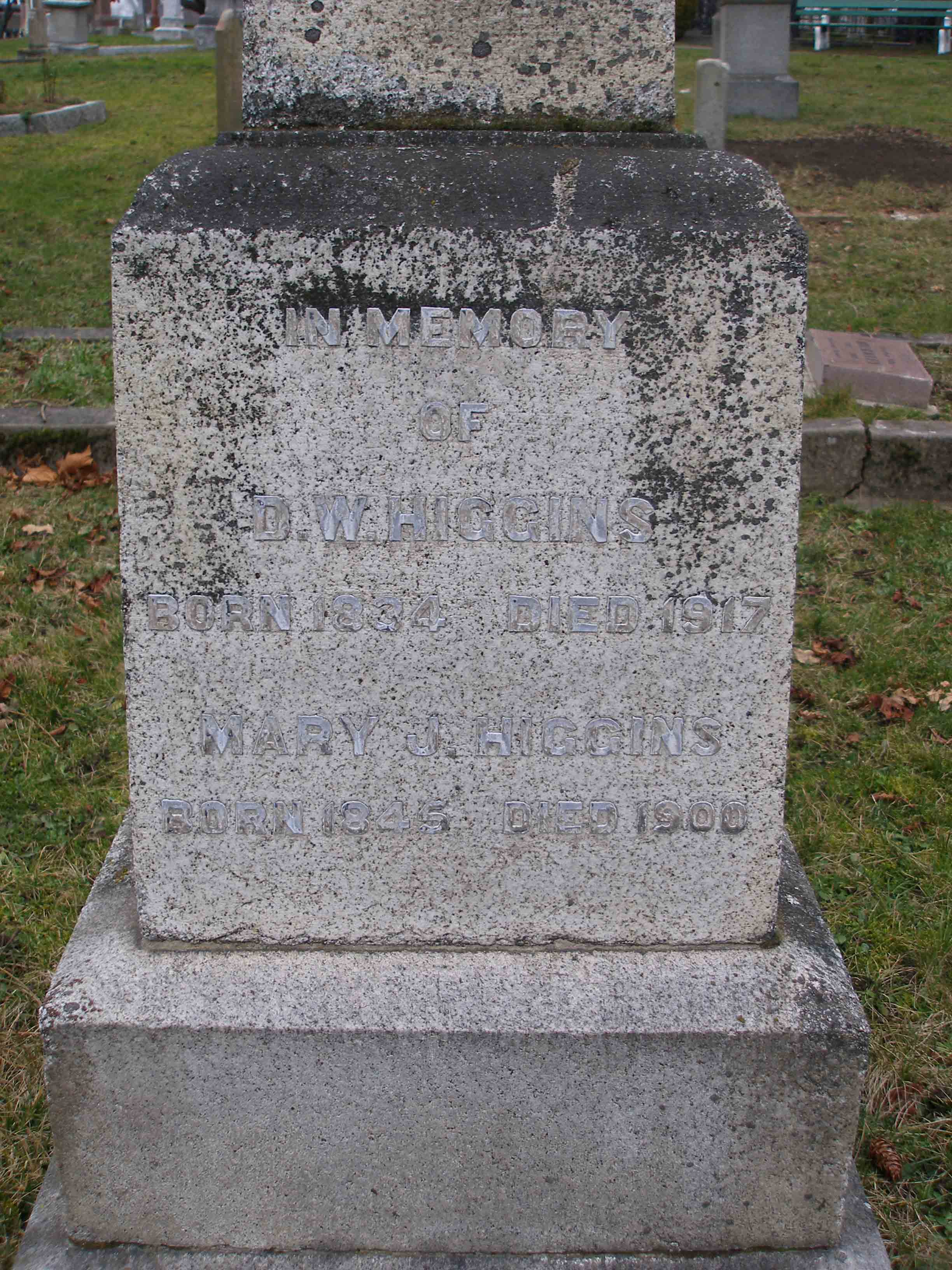 David William Higgins tomb inscription